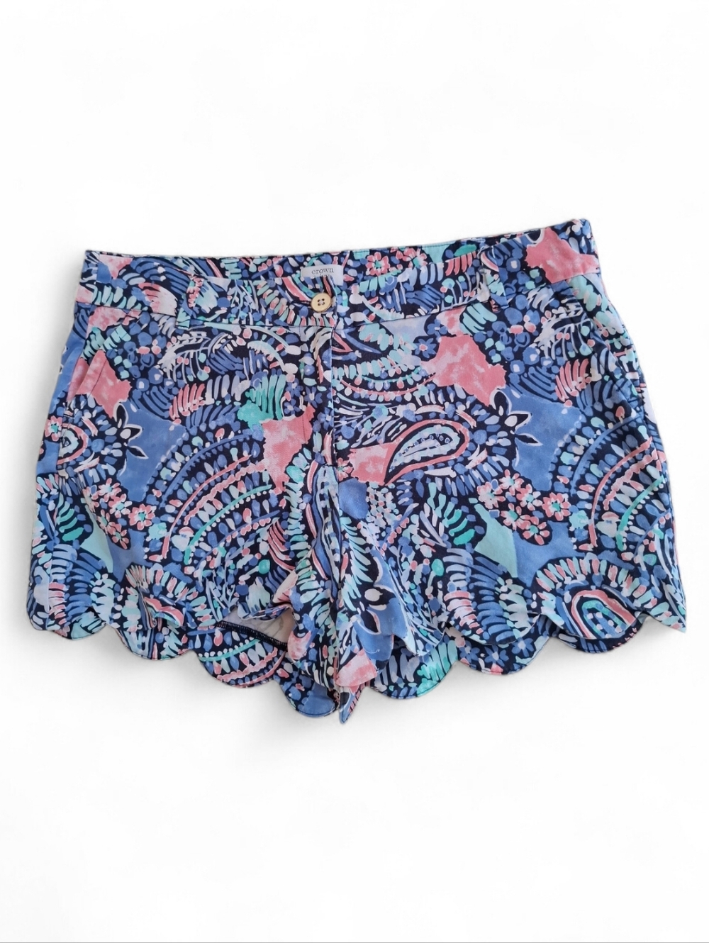 Crown & Ivy Shelby Scalloped Hem Shorts Size 12